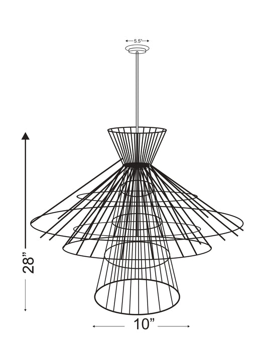 Chandelier Z-Lite 6015-8MB Matte Black Alito 8 Light Chandelier Z-Lite
