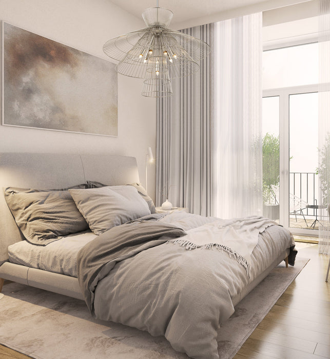 Chandelier Z-Lite 6015-8PN Polished Nickel Alito 8 Light Chandelier Z-Lite