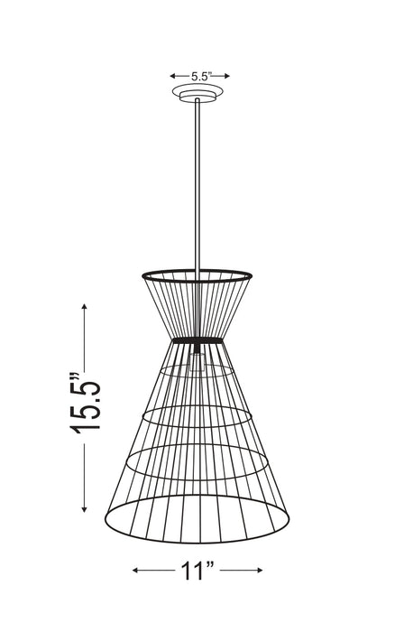 Pendant Z-Lite 6015MP-MB Matte Black Alito 1 Light Pendant Z-Lite