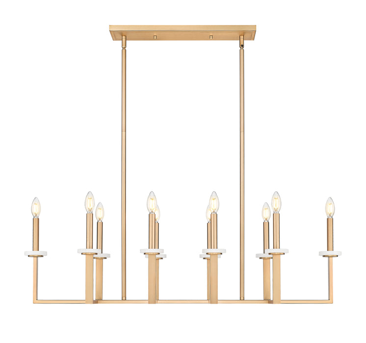 Linear Chandelier Z-Lite 6100-10L-MGLD Mordern Gold Gaultier 10 Light Linear Chandelier Z-Lite