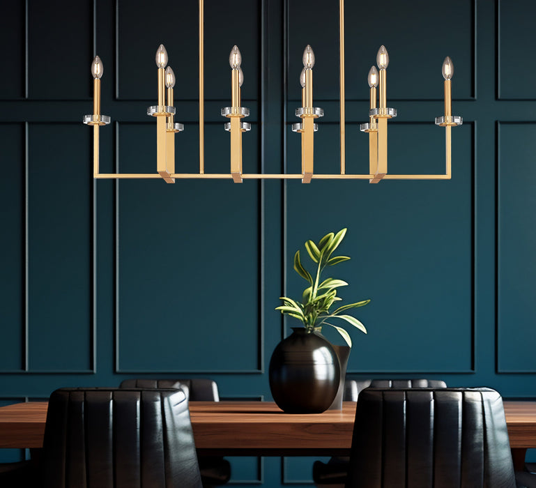 Linear Chandelier Z-Lite 6100-10L-MGLD Mordern Gold Gaultier 10 Light Linear Chandelier Z-Lite