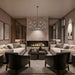 Chandelier Z-Lite 6100-10MB Matte Black+mordern Gold Gaultier 10 Light Chandelier Z-Lite