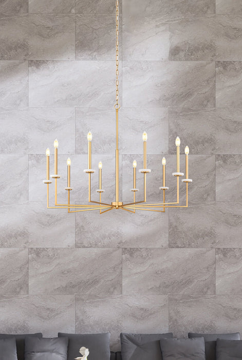 Chandelier Z-Lite 6100-10MGLD Mordern Gold Gaultier 10 Light Chandelier Z-Lite