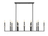 Linear Chandelier Z-Lite 6100-12L-MB Matte Black+mordern Gold Gaultier 12 Light Linear Chandelier Z-Lite