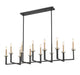 Linear Chandelier Z-Lite 6100-12L-MB Matte Black+mordern Gold Gaultier 12 Light Linear Chandelier Z-Lite