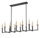 Linear Chandelier Z-Lite 6100-12L-MB Matte Black+mordern Gold Gaultier 12 Light Linear Chandelier Z-Lite