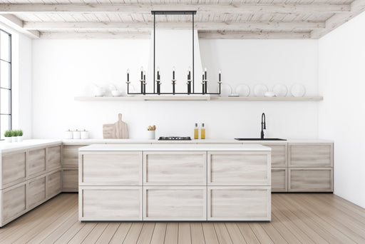 Linear Chandelier Z-Lite 6100-12L-MB Matte Black+mordern Gold Gaultier 12 Light Linear Chandelier Z-Lite