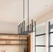 Linear Chandelier Z-Lite 6100-12L-MB Matte Black+mordern Gold Gaultier 12 Light Linear Chandelier Z-Lite