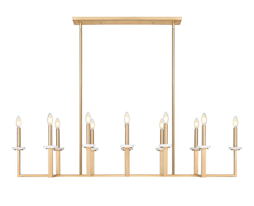 Linear Chandelier Z-Lite 6100-12L-MGLD Mordern Gold Gaultier 12 Light Linear Chandelier Z-Lite