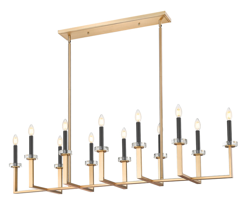 Linear Chandelier Z-Lite 6100-12L-MGLD Mordern Gold Gaultier 12 Light Linear Chandelier Z-Lite