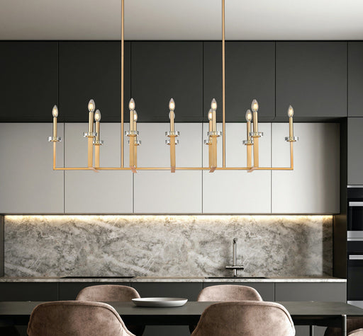 Linear Chandelier Z-Lite 6100-12L-MGLD Mordern Gold Gaultier 12 Light Linear Chandelier Z-Lite