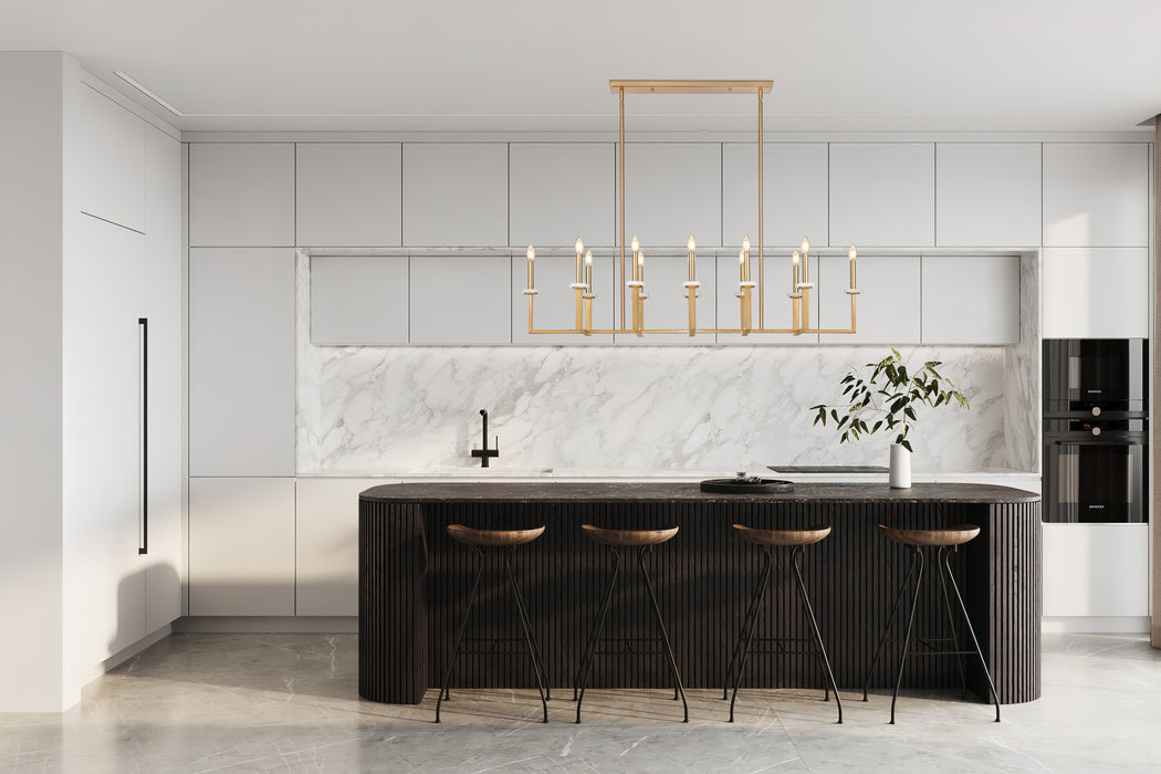 Linear Chandelier Z-Lite 6100-12L-MGLD Mordern Gold Gaultier 12 Light Linear Chandelier Z-Lite