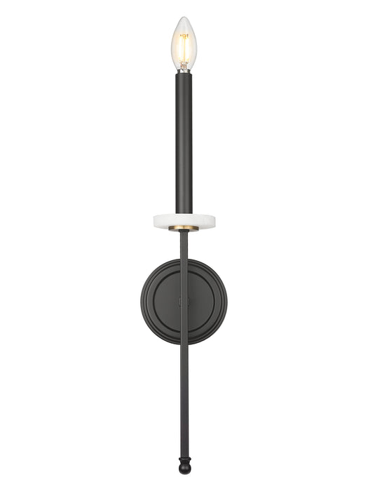 Wall Sconce Z-Lite 6100-1S-MB Matte Black+mordern Gold Gaultier 1 Light Wall Sconce Z-Lite