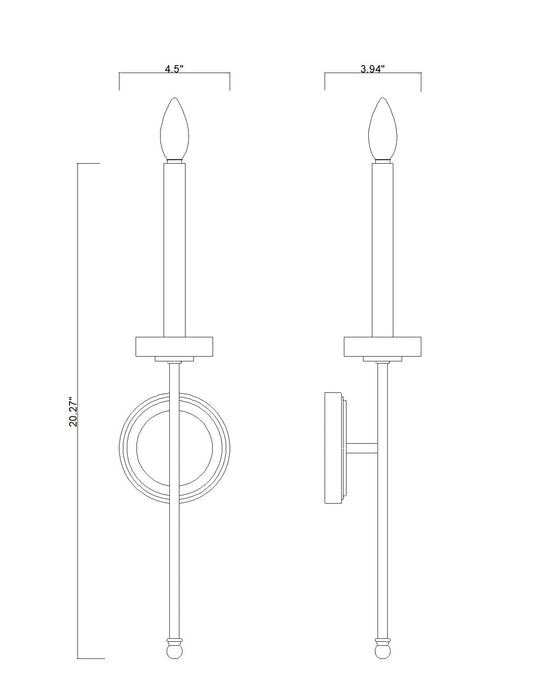 Wall Sconce Z-Lite 6100-1S-MGLD Mordern Gold Gaultier 1 Light Wall Sconce Z-Lite
