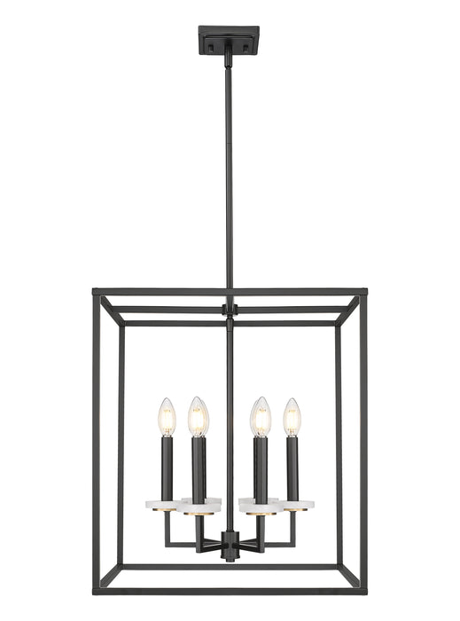 Chandelier Z-Lite 6100-21MB Matte Black+mordern Gold Gaultier 6 Light Chandelier Z-Lite