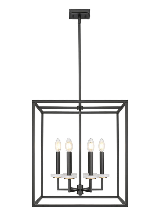 Chandelier Z-Lite 6100-21MB Matte Black+mordern Gold Gaultier 6 Light Chandelier Z-Lite