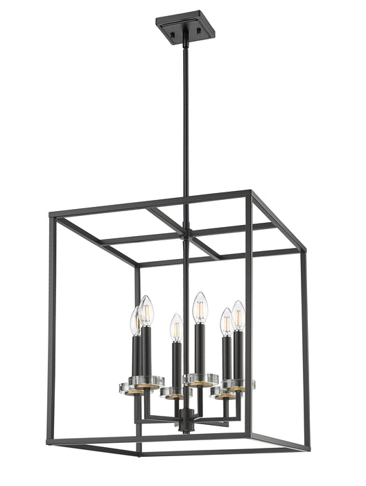 Chandelier Z-Lite 6100-21MB Matte Black+mordern Gold Gaultier 6 Light Chandelier Z-Lite