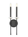 Wall Sconce Z-Lite 6100-2S-MB Matte Black+mordern Gold Gaultier 2 Light Wall Sconce Z-Lite