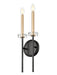 Wall Sconce Z-Lite 6100-2S-MB Matte Black+mordern Gold Gaultier 2 Light Wall Sconce Z-Lite