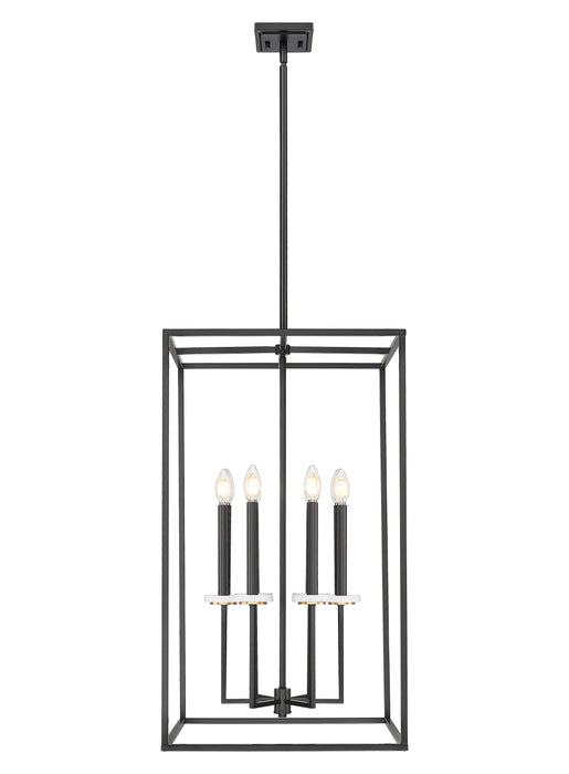 Chandelier Z-Lite 6100-32MB Matte Black+mordern Gold Gaultier 6 Light Chandelier Z-Lite