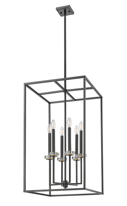Chandelier Z-Lite 6100-32MB Matte Black+mordern Gold Gaultier 6 Light Chandelier Z-Lite