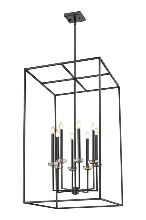 Chandelier Z-Lite 6100-44MB Matte Black+mordern Gold Gaultier 8 Light Chandelier Z-Lite