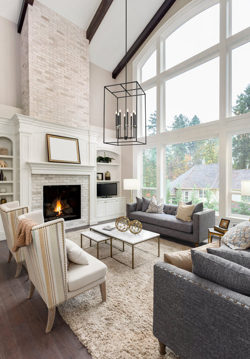 Chandelier Z-Lite 6100-44MB Matte Black+mordern Gold Gaultier 8 Light Chandelier Z-Lite