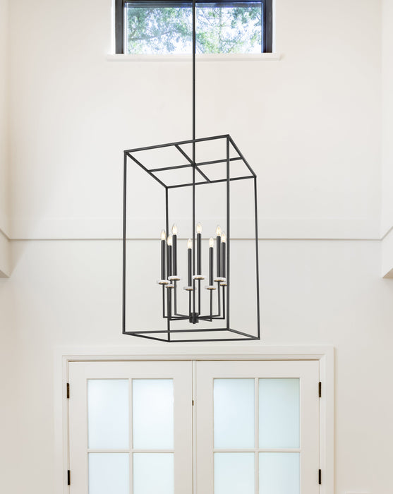Chandelier Z-Lite 6100-44MB Matte Black+mordern Gold Gaultier 8 Light Chandelier Z-Lite