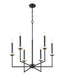 Chandelier Z-Lite 6100-6MB Matte Black+mordern Gold Gaultier 6 Light Chandelier Z-Lite