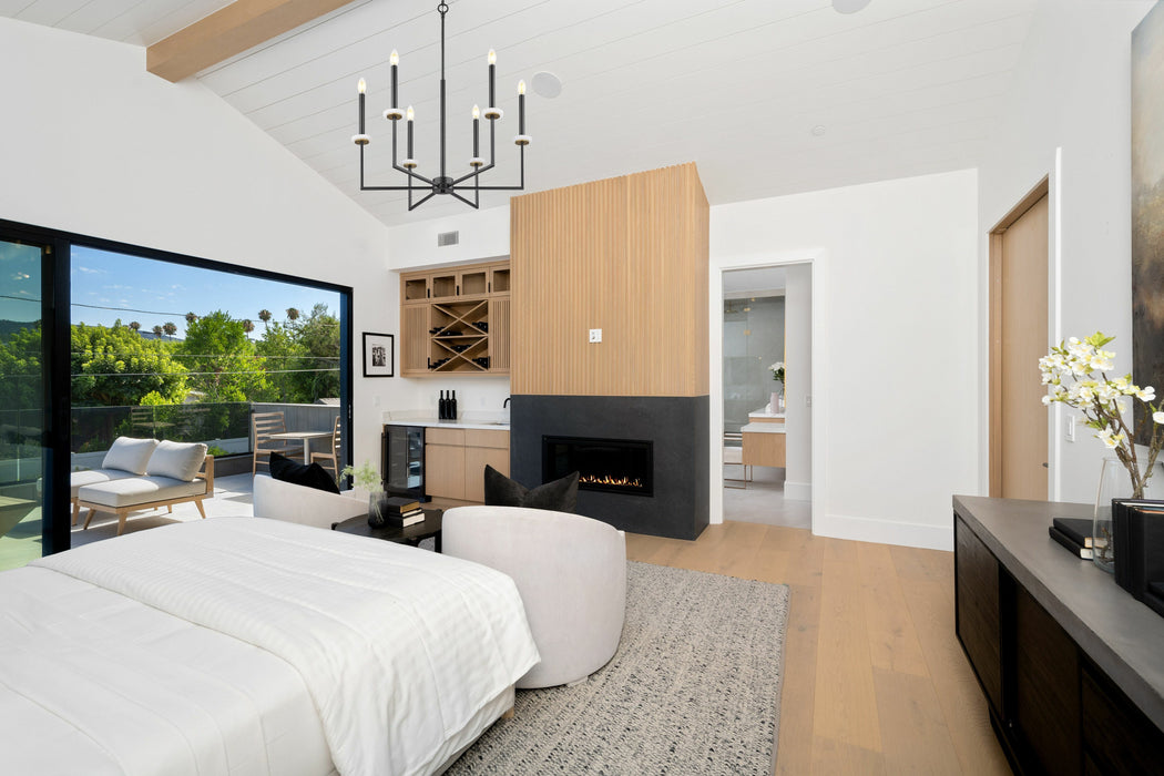 Chandelier Z-Lite 6100-6MB Matte Black+mordern Gold Gaultier 6 Light Chandelier Z-Lite