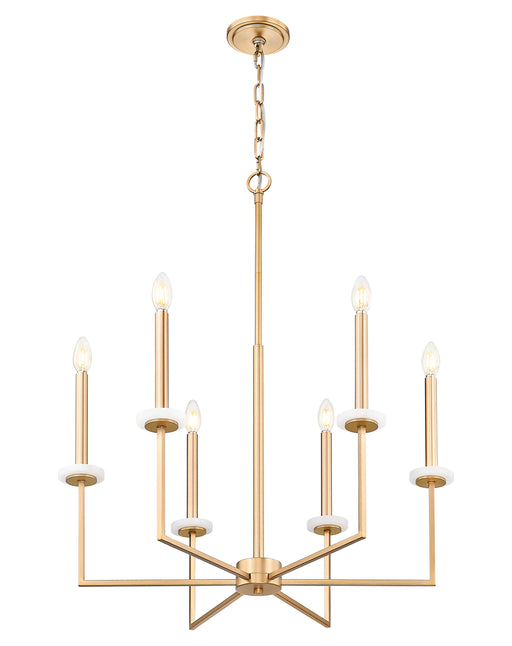 Chandelier Z-Lite 6100-6MGLD Mordern Gold Gaultier 6 Light Chandelier Z-Lite