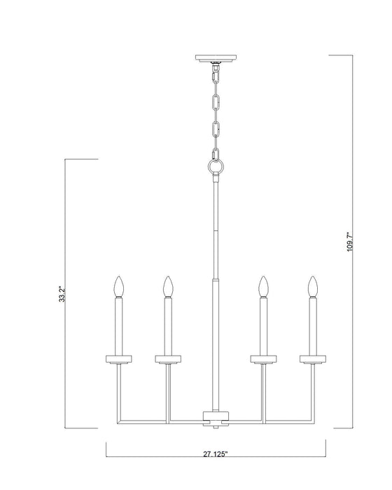 Chandelier Z-Lite 6100-6MGLD Mordern Gold Gaultier 6 Light Chandelier Z-Lite