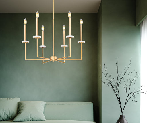 Chandelier Z-Lite 6100-6MGLD Mordern Gold Gaultier 6 Light Chandelier Z-Lite