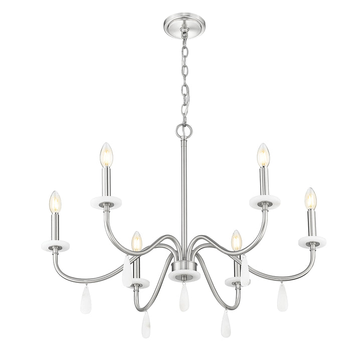 Chandelier Z-Lite 6103-32BN Brushed Nickel Toussant 6 Light Chandelier Z-Lite