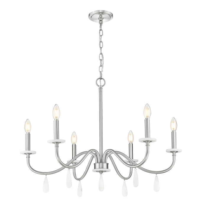 Chandelier Z-Lite 6103-32BN Brushed Nickel Toussant 6 Light Chandelier Z-Lite
