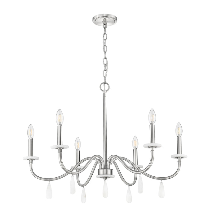 Chandelier Z-Lite 6103-32BN Brushed Nickel Toussant 6 Light Chandelier Z-Lite
