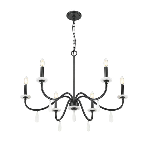 Chandelier Z-Lite 6103-32MB Matte Black Toussant 6 Light Chandelier Z-Lite