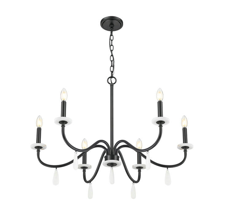 Chandelier Z-Lite 6103-32MB Matte Black Toussant 6 Light Chandelier Z-Lite
