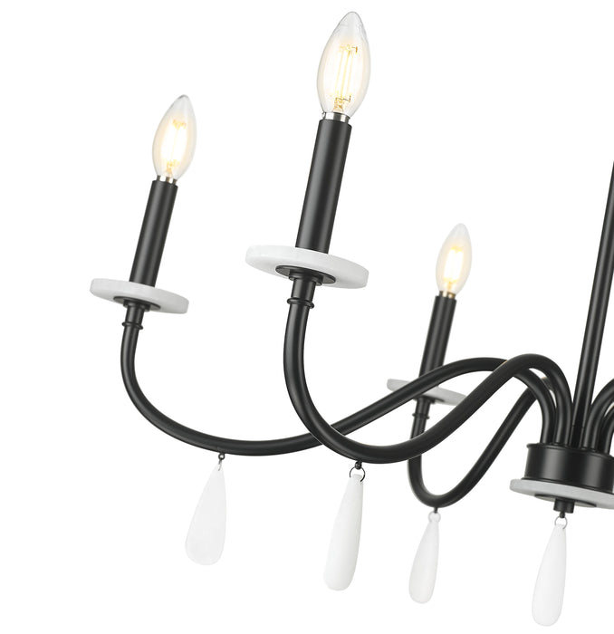 Chandelier Z-Lite 6103-32MB Matte Black Toussant 6 Light Chandelier Z-Lite