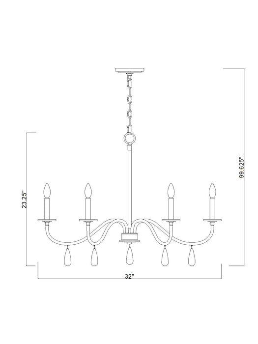 Chandelier Z-Lite 6103-32MB Matte Black Toussant 6 Light Chandelier Z-Lite