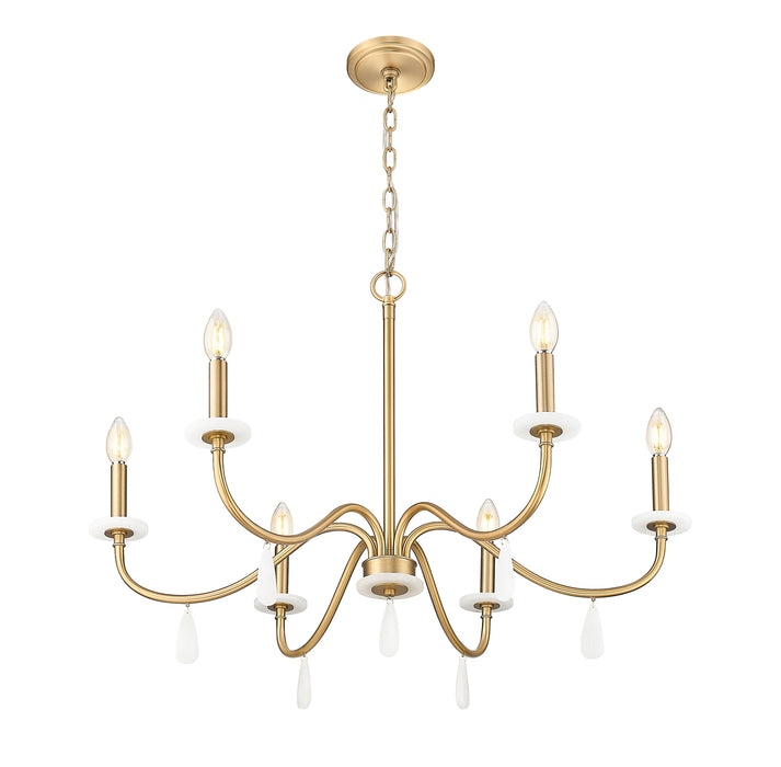 Chandelier Z-Lite 6103-32MGLD Mordern Gold Toussant 6 Light Chandelier Z-Lite