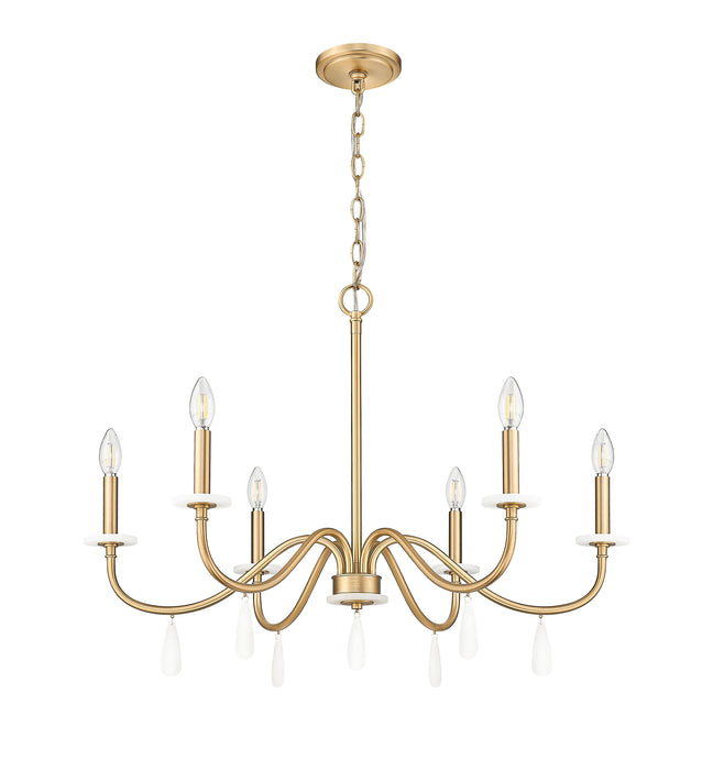 Chandelier Z-Lite 6103-32MGLD Mordern Gold Toussant 6 Light Chandelier Z-Lite