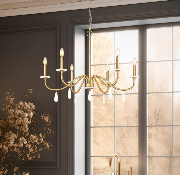 Chandelier Z-Lite 6103-32MGLD Mordern Gold Toussant 6 Light Chandelier Z-Lite
