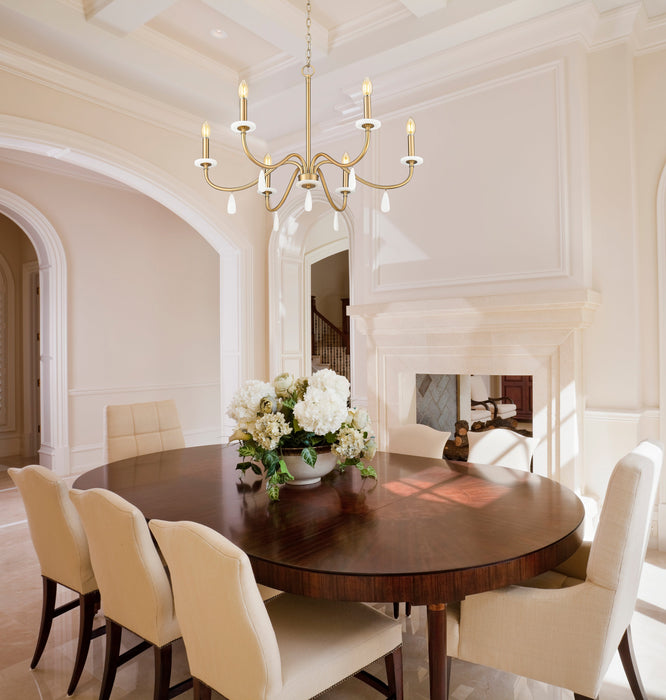 Chandelier Z-Lite 6103-32MGLD Mordern Gold Toussant 6 Light Chandelier Z-Lite