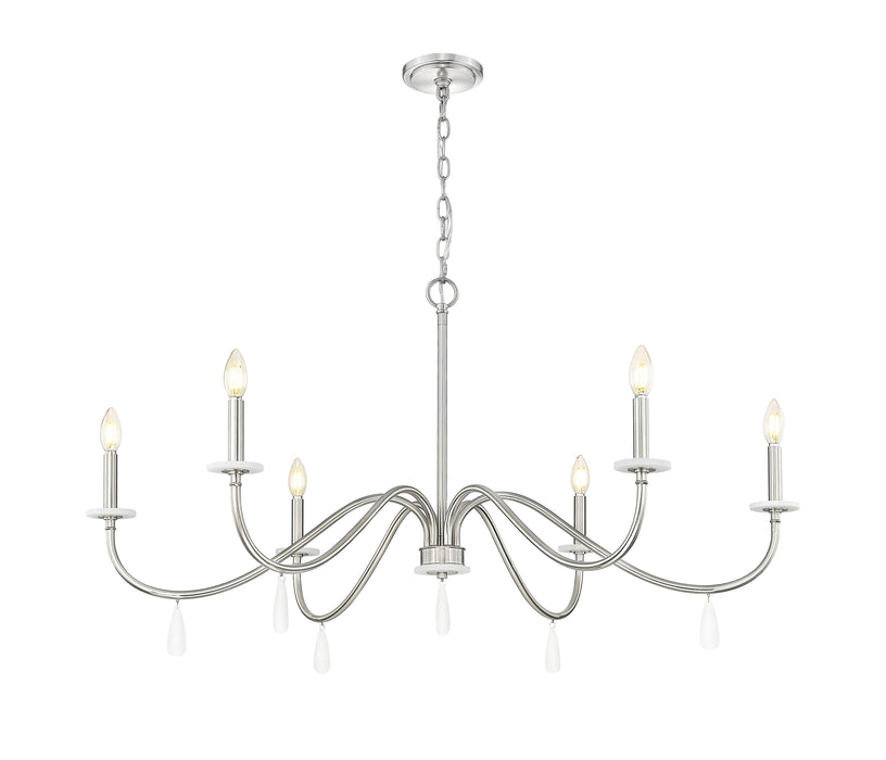 Chandelier Z-Lite 6103-45BN Brushed Nickel Toussant 6 Light Chandelier Z-Lite