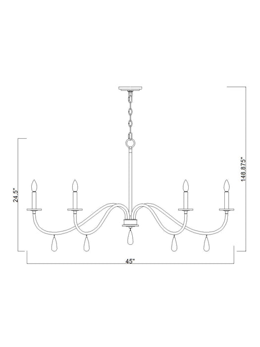 Chandelier Z-Lite 6103-45BN Brushed Nickel Toussant 6 Light Chandelier Z-Lite