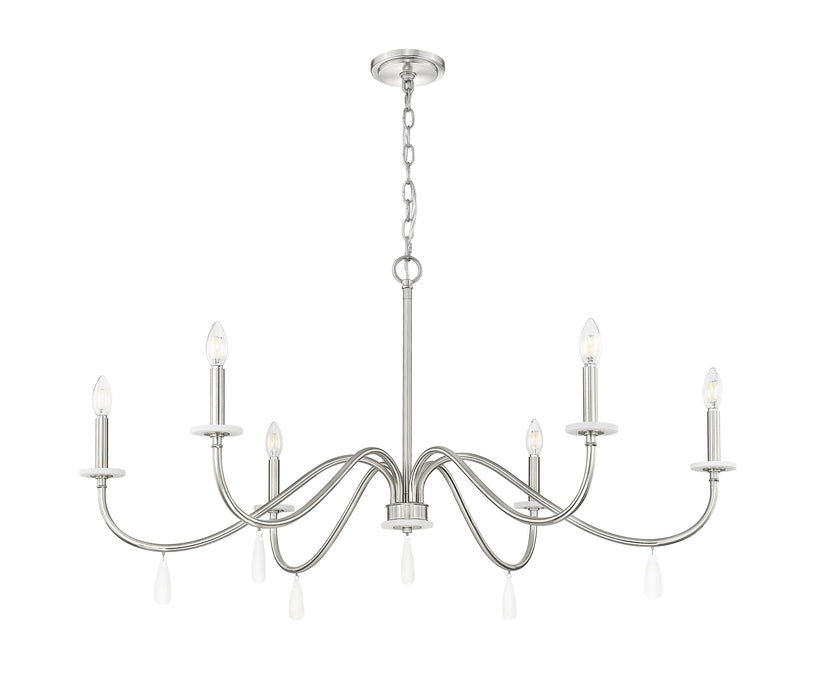 Chandelier Z-Lite 6103-45BN Brushed Nickel Toussant 6 Light Chandelier Z-Lite