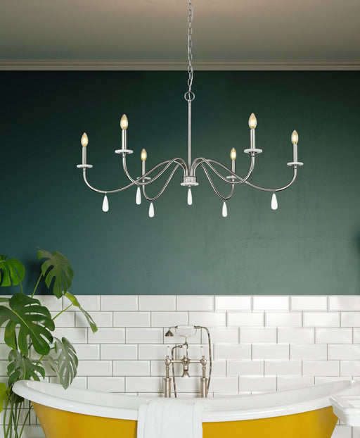 Chandelier Z-Lite 6103-45BN Brushed Nickel Toussant 6 Light Chandelier Z-Lite