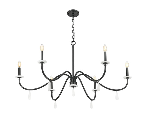 Chandelier Z-Lite 6103-45MB Matte Black Toussant 6 Light Chandelier Z-Lite