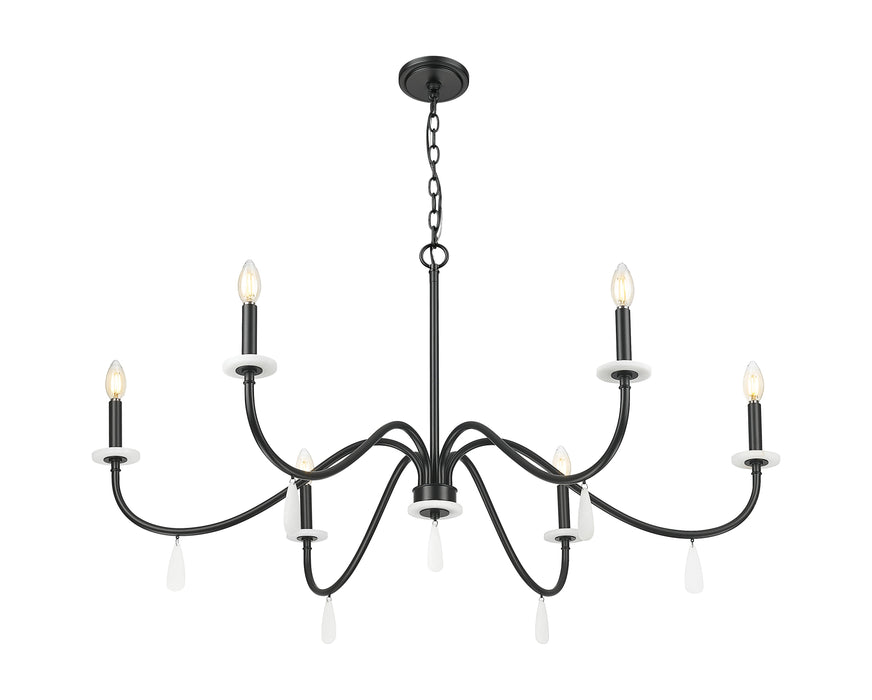 Chandelier Z-Lite 6103-45MB Matte Black Toussant 6 Light Chandelier Z-Lite